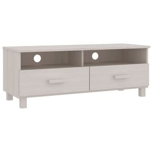 vidaXL Mobile TV HAMAR Bianco 106x40x40 cm in Legno Massello di Pino
