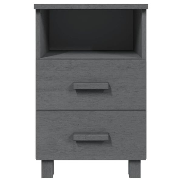 vidaXL Comodino HAMAR Grigio Scuro 40x35x62 cm Legno Massello di Pino