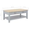 vidaXL Tavolino da Salotto Grigio 100x55x40 cm in Legno