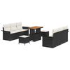 vidaXL Set Divano da Giardino 9 pz Nero polyrattan