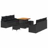 vidaXL Set Divano da Giardino 9 pz 8-Numero di posti Nero