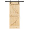 vidaXL Porta Scorrevole con Set Hardware 80x210 cm Legno Massello Pino