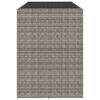 vidaXL Tavolo da Bar con Piano in Vetro Grigio 185x80x110cm Polyrattan