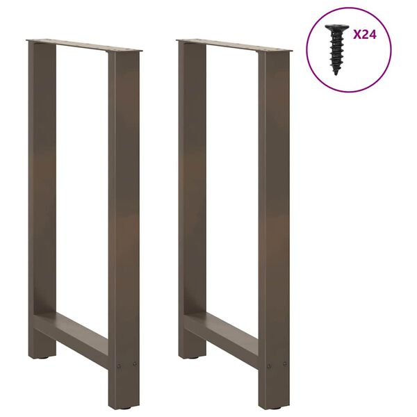 vidaXL Gambe per tavolo da bar in acciaio naturale 2 pz 60x(100-101) cm in acciaio
