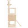 vidaXL Albero per Gatti con Tiragraffi in Sisal Crema 153 cm