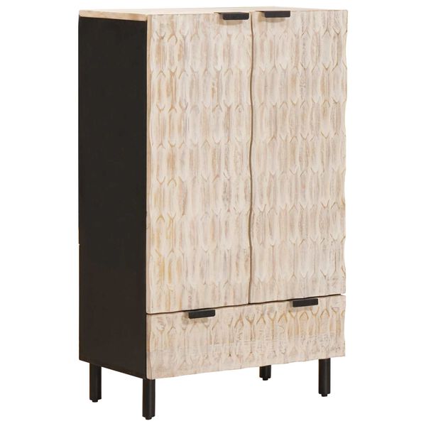 vidaXL Credenza con cassetto Finitura Bianco Lavato 60 x 33 x 100 cm