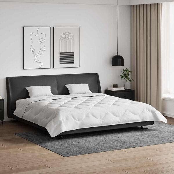 vidaXL Piumone con cuscino 3 pcs Bianco Microfibra