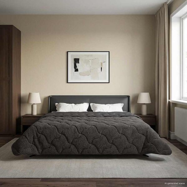 vidaXL Duvet Invernale Trapuntato Antracite 200 x 240 cm