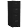vidaXL Schedario Nero 46x62x133 cm in Acciaio