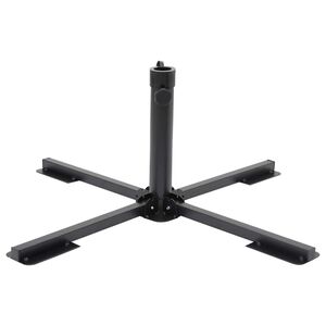 vidaXL Base Pieghevole Ombrellone Palo &Oslash;38/48 mm Nero Lucido Acciaio