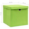 vidaXL Contenitori con Coperchi 4 pz 28x28x28 cm Verde