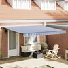 vidaXL Tenda Sole Retrattile Blu e Bianca 3,5x2,5m Tessuto e Alluminio