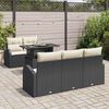 vidaXL Set Divano da Giardino con cuscino 6 pcs Nero polyrattan