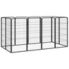 vidaXL Box Cani 12 Pannelli Nero 50x100 cm Acciaio Verniciato Polvere