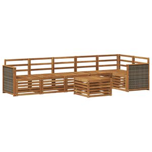 vidaXL Set di divani da esterno 6 pz Naturale Legno di Acacia Massello