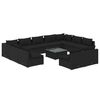 vidaXL Set Divani da Giardino 12 pz con Cuscini in Polyrattan Nero