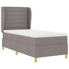 vidaXL Letto con molle e materasso Grigio Scuro 90x190 cm Tessuto
