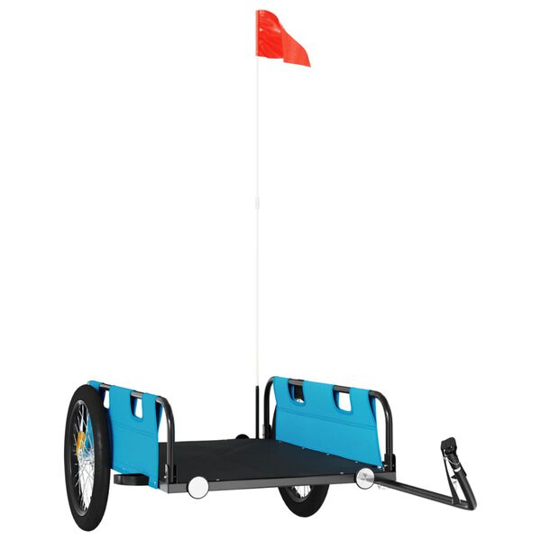 vidaXL Rimorchio da Bici Blu Oxford e Ferro