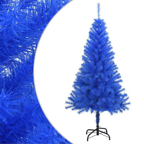 vidaXL Albero di Natale Artificiale Sottile con Base Blu 150 cm PVC