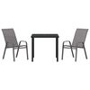 vidaXL Set da Pranzo per Giardino 3 pcs Grigio e Nero