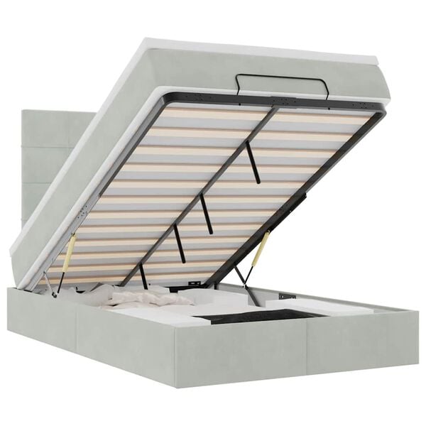 vidaXL Struttura Letto Pouf con Materassi 120x190 cm Velluto