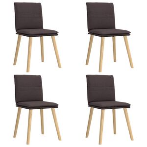 vidaXL Sedie da Pranzo 4 pz Marrone Scuro in Tessuto