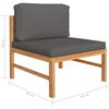 vidaXL Set Divani Giardino 7pz Cuscini Grigi in Legno Massello di Teak