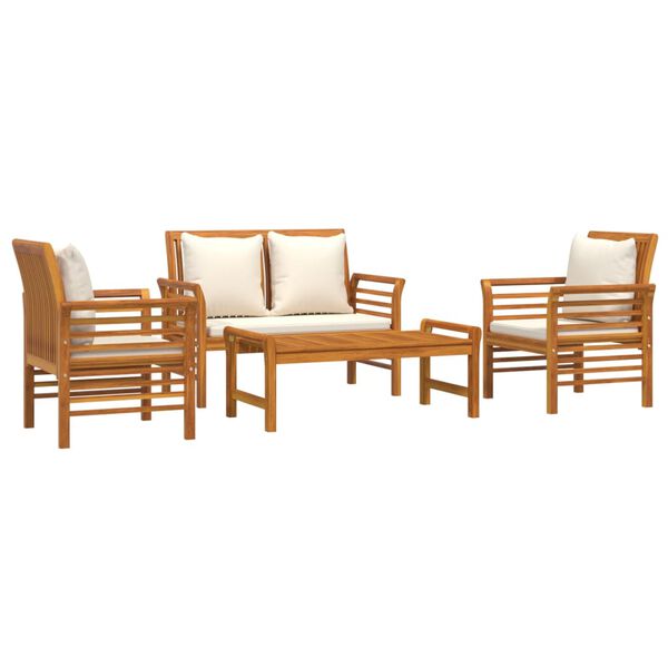 vidaXL Set Salotto da Giardino 4pz con Cuscini Legno Massello Acacia