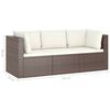 vidaXL Set Divani da Giardino 4 pz con Cuscini in Polyrattan Marrone