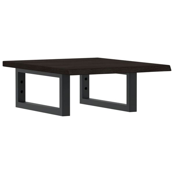 vidaXL Ripiano a Parete per Lavabo in Acciaio e Massello di Rovere