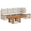 vidaXL Set Divano da Giardino 6 pz Naturale e Bianco Crema polyrattan