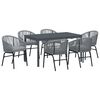 vidaXL Set da Pranzo per Giardino 7 pcs Grigio Poly Rattan