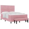 vidaXL Letto a molle con testiera Rosa 190 x 140 cm Velluto