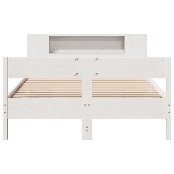 vidaXL Letto Libreria senza Materasso Bianco 160x200 cm Legno di Pino