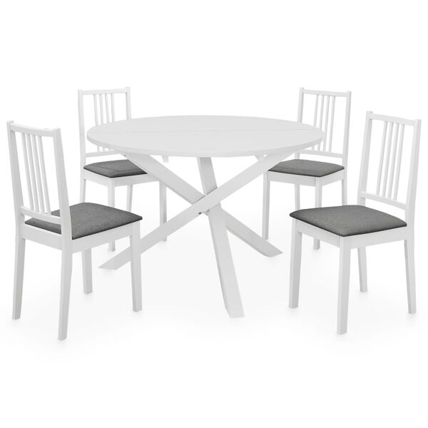 vidaXL Set per Sala da Pranzo 5 pz in MDF Bianco