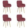 vidaXL Sedie da pranzo 4 pz Tessuto Rosso Vino 56,5 x 50 x 87,5 cm
