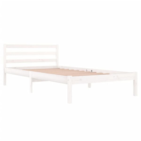 vidaXL Giroletto in Legno Massello di Pino 100x200 cm Bianco