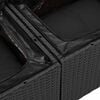 vidaXL Set di divani con cuscino 4 pcs Nero polyrattan