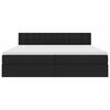 vidaXL Letto con contenitore e materasso Nero 200 x 200 cm