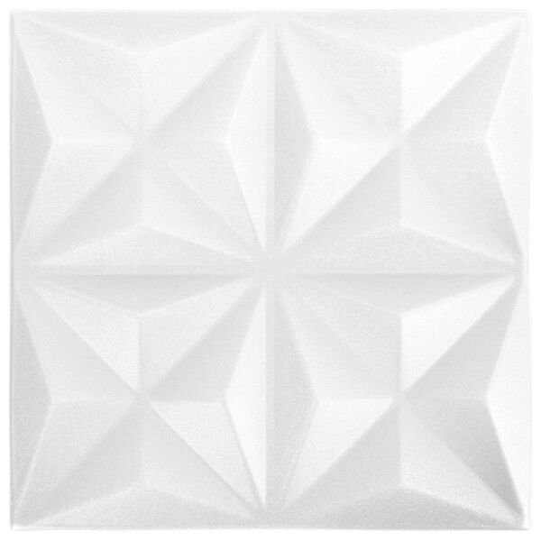 vidaXL Pannelli da parete 24 pcs Bianco Origami 50 x 50 cm Schiuma XPS