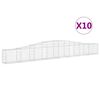 vidaXL Cesti Gabbioni ad Arco 10 pz 400x30x40/60 cm Ferro Zincato