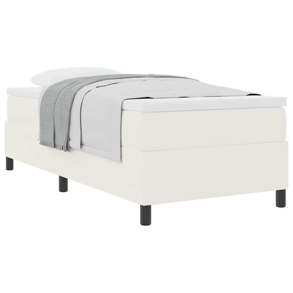 vidaXL Letto a molle Crema e Bianco 90 x 190 cm Tessuto in Cords