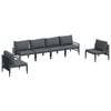 vidaXL Set Divano da Giardino con cuscino 6 pcs Nero Acciaio