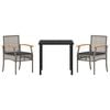 vidaXL Set da Pranzo per Giardino 3 pcs Grigio polyrattan