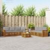 vidaXL Set divani con cuscino 8 pcs Grigio Naturale e Chiaro