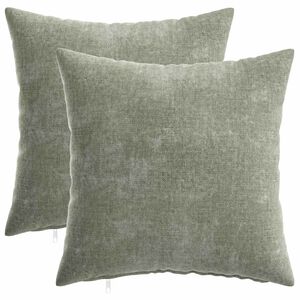 vidaXL Federa 2 pz HEERLEN Verde 35 x 35 cm Tessuto Chenille