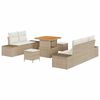 vidaXL Set Divano da Giardino 8 pz 7-Numero di posti Beige Poly Rattan