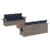 vidaXL Set Divani da Giardino 7 pz con Cuscini Grigio in Polyrattan