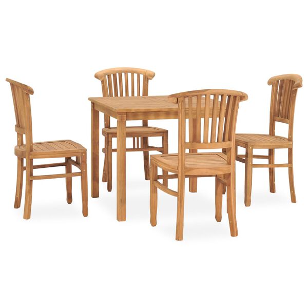 vidaXL Set da Pranzo da Giardino 5 pz in Legno Massello di Teak