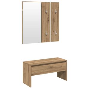 vidaXL Set di Mobili da Corridoio Rovere Artigianale Legno Multistrato